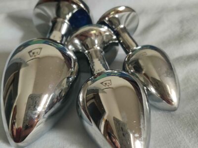 Plug inox diamant bleu
