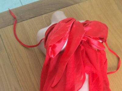 nuisette rouge seins nus
