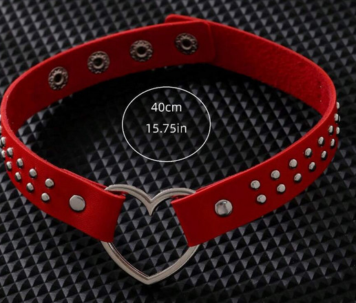 Collier cœur rouge