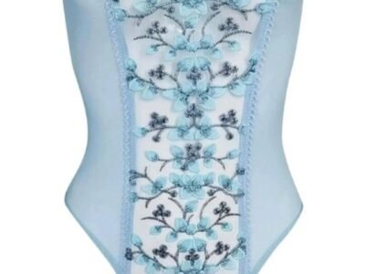 Porte jarretelle bleu