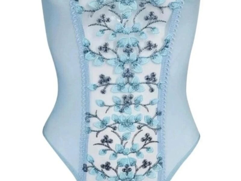 Porte jarretelle bleu